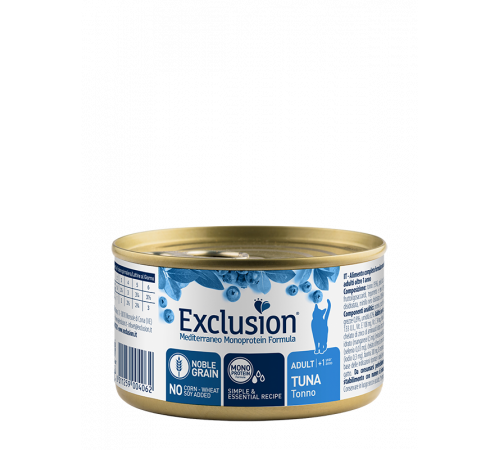 Exclusion Mediterraneo Noble Grain Cat Adult Tuna All Breeds, 85 г
