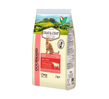 Chat&Chat Adult Gourmand Beef — сухой корм для взрослых кошек с говядиной, 2 кг