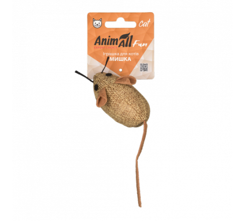 AnimAll Fun игрушка для кошек «Мышка» с колокольчиком, 15 см