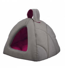AnimAll Silver лежак-домик для кошек и собак, серо-розовый, 39×39×36 см