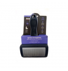 Щетка-пуходерка для животных «AnimAll Brush-Fluffer», прямоугольная, M (184×100×40 мм)