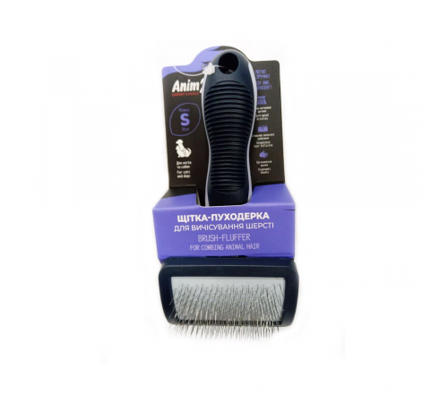 Щетка-пуходерка для животных «AnimAll Brush-Fluffer», прямоугольная, S (174×80×40 мм)