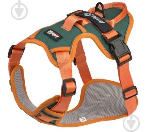 Шлейка-анатомическая AnimAll, размер XL (77–100 см), зеленая/оранжевая