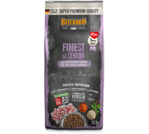 Belcando Finest GF Senior — сухой корм для взрослых и пожилых собак, чувствительных к зерну, 12,5 кг