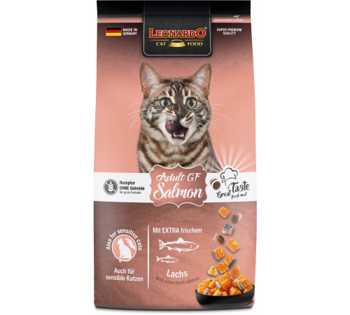 Leonardo Adult GF Salmon — корм для взрослых кошек, 1,8 кг