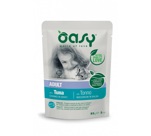 OASY CHUNKS IN GRAVY • Adult с тунцом 85 г