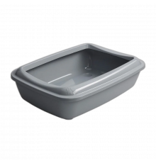 Туалет под наполнитель AnimAll для кошек с лопаткой, серый, 50×37×13,5 см