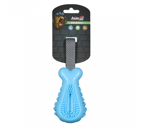 Игрушка для собак AnimAll GrizZzly «Куриная ножка» с пищалкой, синяя, 25×7,2×5,8 см