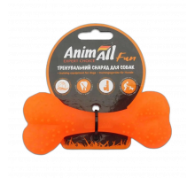 Игрушка для собак AnimAll Fun «Кость», оранжевая, 12 см