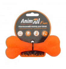 Игрушка для собак AnimAll Fun «Кость», оранжевая, 12 см