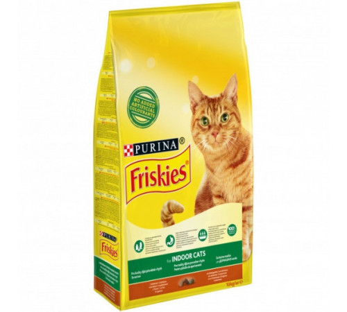 Сухой корм для домашних кошек Purina Friskies Indoor с курицей, овощами и травой 10 кг