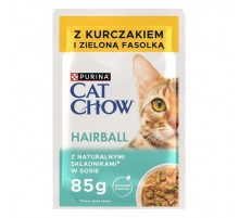 Влажный корм для кошек Purina Cat Chow Hairball Control с курицей и зелёной фасолью 85 г