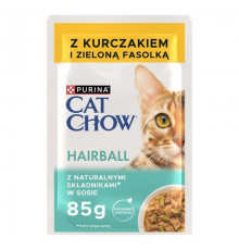 Влажный корм для кошек Purina Cat Chow Hairball Control с курицей и зелёной фасолью 85 г