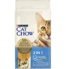 Сухой корм для кошек Purina Cat Chow Feline 3 in 1 с индейкой 1,5 кг