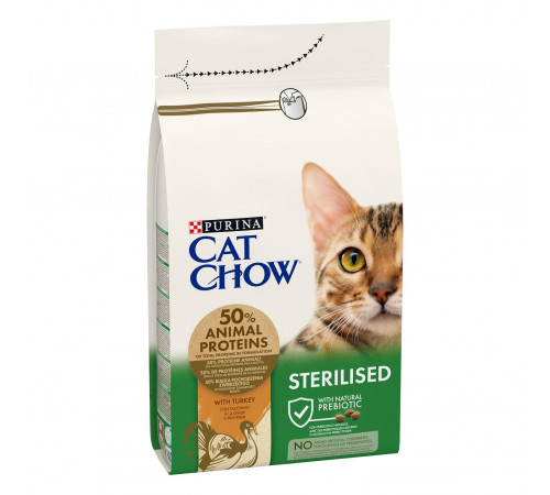 Сухой корм для кошек Purina Cat Chow Sterilised с индейкой 1,5 кг
