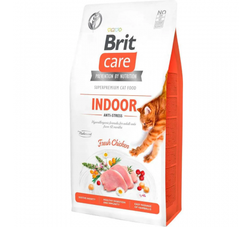 Brit Care Cat Grain-Free Indoor Anti-Stress корм для домашних кошек 7 кг