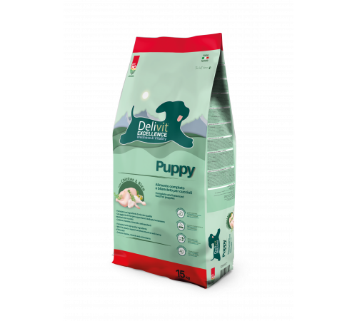 Delivit Excellence Puppy премиум корм для щенков с курицей и рисом 15 кг
