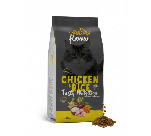 Divinus Cat Chicken & Rice сухой корм для кошек с курицей и рисом 1 кг на развес