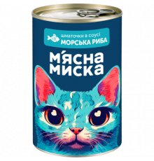 Мясная миска кусочки в соусе с рыбой для взрослых кошек 415 г
