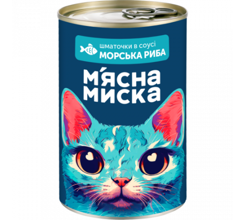 Мясная миска кусочки в соусе с рыбой для взрослых кошек 415 г
