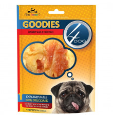 4DOG Goodies лакомства для собак Rabbit Ear & Chicken 100 г
