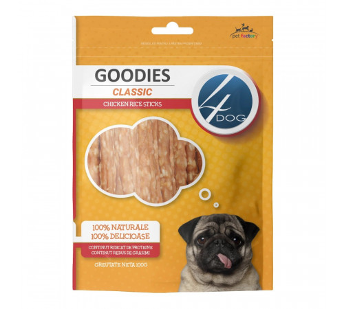 4DOG GOODIES Classic Sticks лакомства для собак с курицей и рисом 100 г