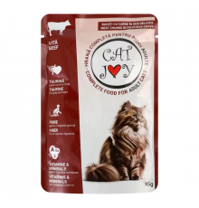 CAT JOY влажный корм для кошек с говядиной в соусе 85 г
