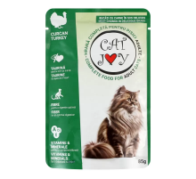 CAT JOY влажный корм для кошек с индейкой в соусе 85 г