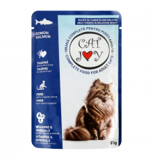CAT JOY влажный корм для кошек с лососем в соусе 85 г