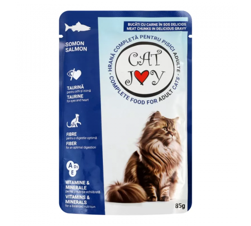 CAT JOY влажный корм для кошек с лососем в соусе 85 г