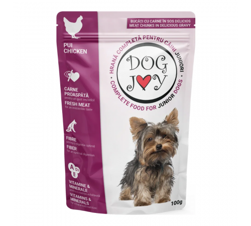 DOG JOY влажный корм для щенков с курицей в соусе 100 г