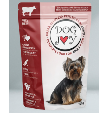 DOG JOY влажный корм для взрослых собак с говядиной в соусе 100 г