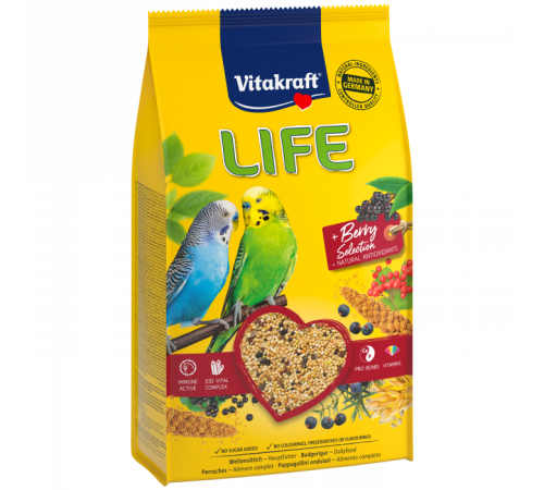 Vitakraft LIFE корм для волнистых попугаев 800 г