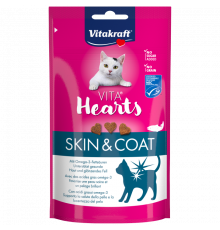 Vitakraft Vita Hearts Skin & Coat с лососем лакомство для кошек 40 г