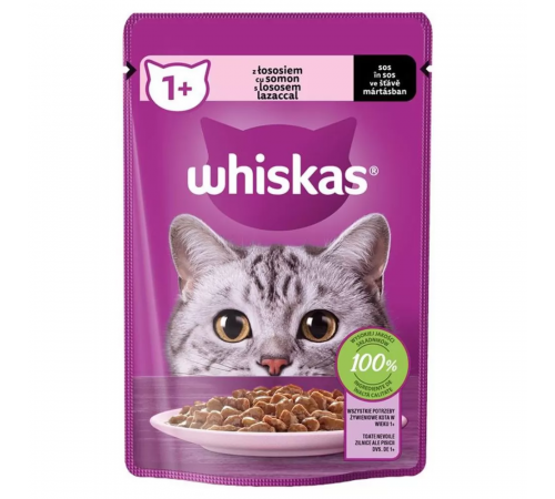 WHISKAS Лосось в соусе 85 г