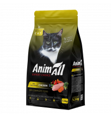 AnimAll Expert Choice Adult Cat со свежей курицей, 1.5 кг