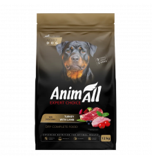 AnimAll Expert Choice Adult Large Breed с индейкой и ягнятиной, 12 кг