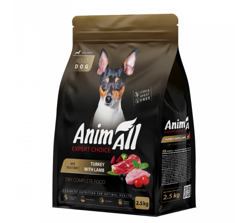 AnimAll Expert Choice Adult Dog Small Breed Turkey with Lamb, 2,5 кг