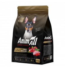 AnimAll Expert Choice Adult Small Breed с индейкой и ягнятиной, 2.5 кг