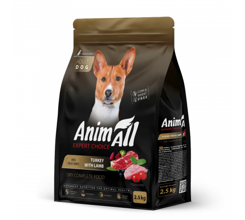 AnimAll Expert Choice Adult Dog Medium Breed Turkey with Lamb, 2,5 кг
