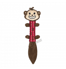 AnimAll GrizZzly игрушка «Обезьяна с пищалкой» для собак, красная, 39 × 10 см