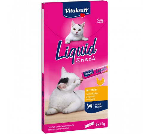 Жидкое лакомство LiquidSnack с курицей + таурин 6шт, 90гр