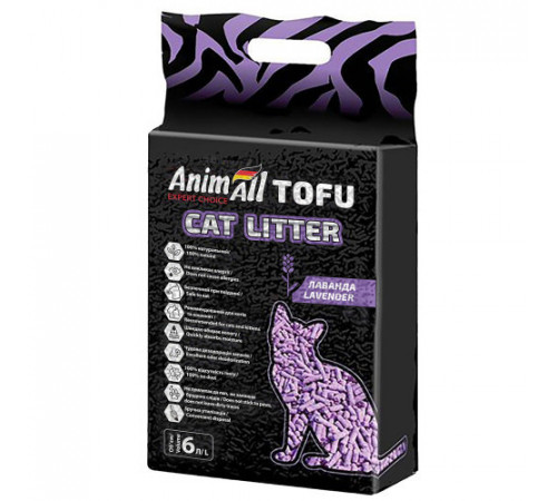 AnimAll Tofu Соевый наполнитель с ароматом лаванды 6л. AnimAll Tofu Соевый наполнитель с ароматом лаванды 6л.