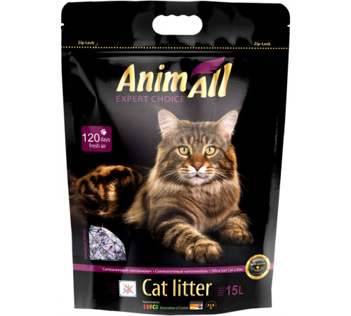 AnimAll Наполнитель силикагелевый "Фиолетовый аметист" 15л AnimAll Наполнитель силикагелевый "Фиолетовый аметист" 15л