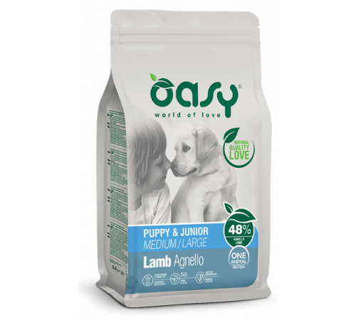 OASY ONE ANIMAL PROTEIN Puppy & Junior Medium/Large Lamb 1кг
