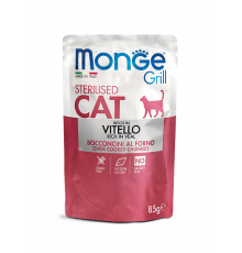 MONGE CAT GRILL POUCH STERILISED VEAL 85gr.
