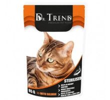 Dr. Trend Premium Sterilised влажный корм для котов с лососем, 85 гр