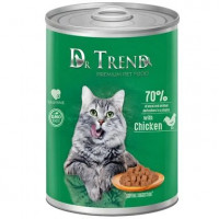 Влажный корм для кошек Dr. Trend с курицей в соусе 400гр