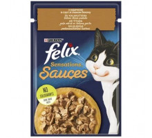 Влажный корм для кошек Purina Felix с индейкой в соусе со вкусом бекона 85гр
