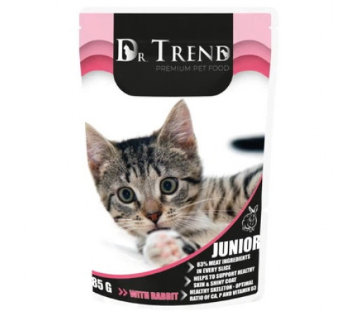 Dr. Trend Premium влажный корм для котят с кроликом, 85 гр Dr. Trend Premium влажный корм для котят с кроликом, 85 гр
